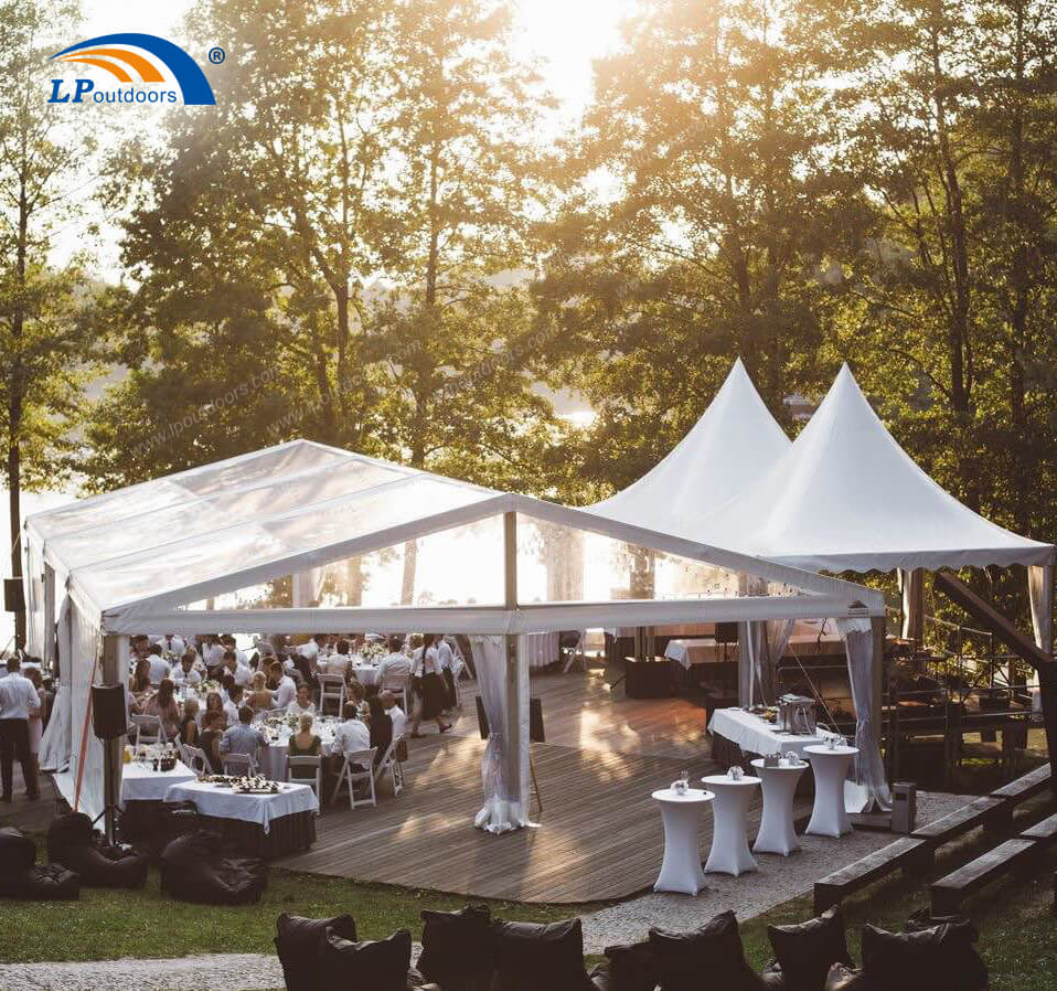 10m Width UV protective aluminum frame marquee tent for outdoors wedding party & restaurant service
