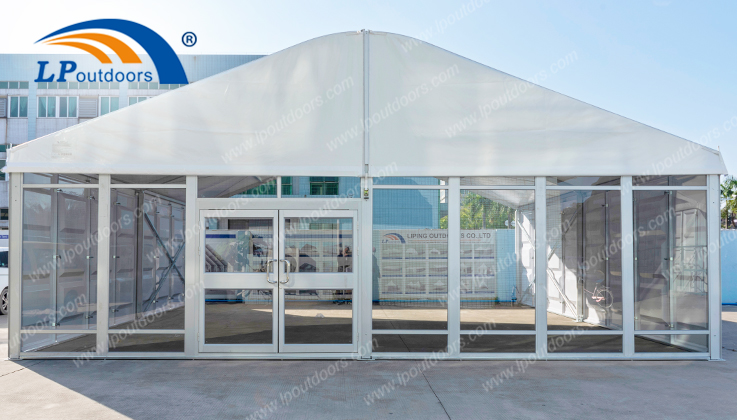 10m white small waterproof arcum marquee tent with ABS walls